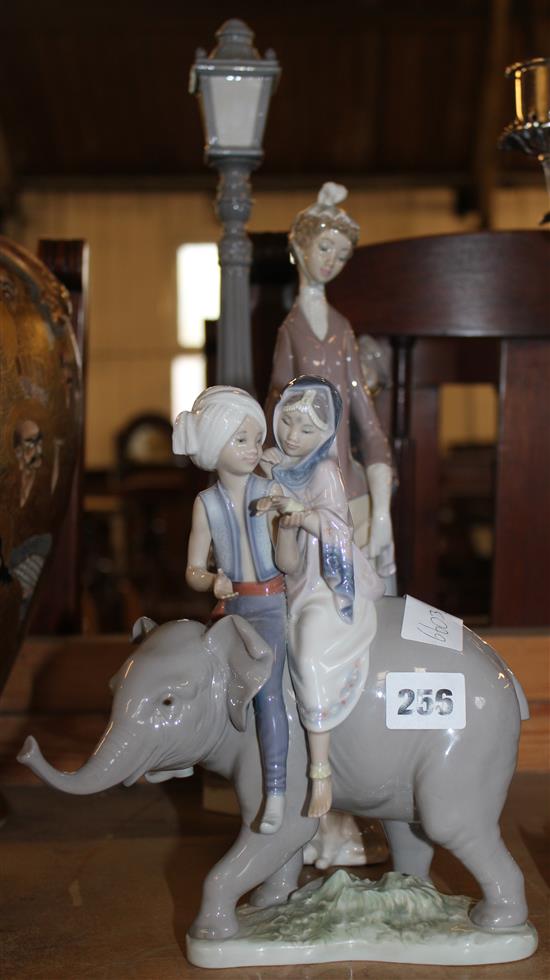 Three large Lladro figures/groups